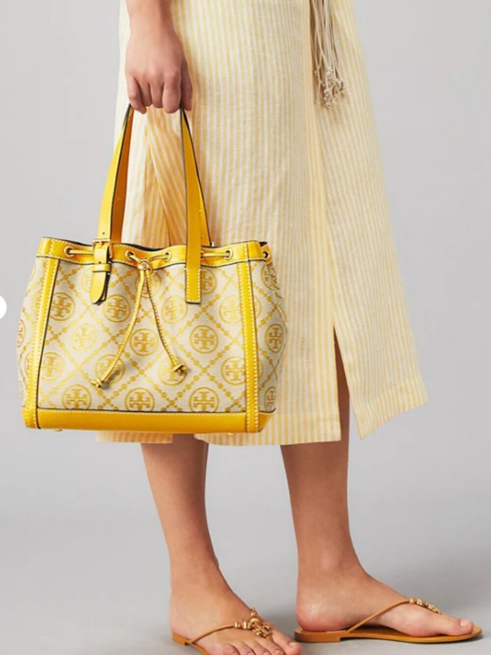 Tory Burch T Monogram Jacquard Small Tote Bag Goldfinch